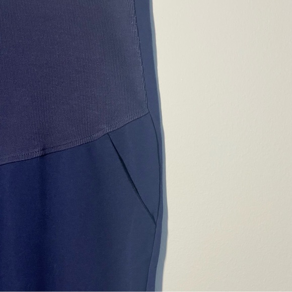 Navy Maternity Pants Comfortable Stretch Over-Bump Ankle Length Size XL - Picture 4 of 9